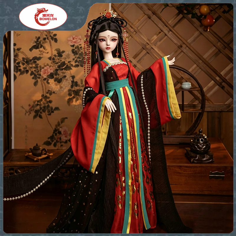 New Ethnic Fashion - ชุดเต็มรูปแบบตุ๊กตาจีน1/3 BJD ขนาด60ซม. ตุ๊กตา BJD กริลแบบจีนโบราณพร้อมชุดสะสมเสื้อผ้าของเล่นสำหรับเด็กผู้หญิง