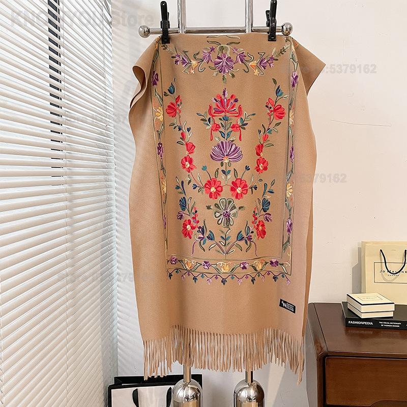 ผ้าคลุมไหล่ลายดอกไม้ปักลายสไตล - Go Ethnic Fashion บทวิจารณ์และราคา