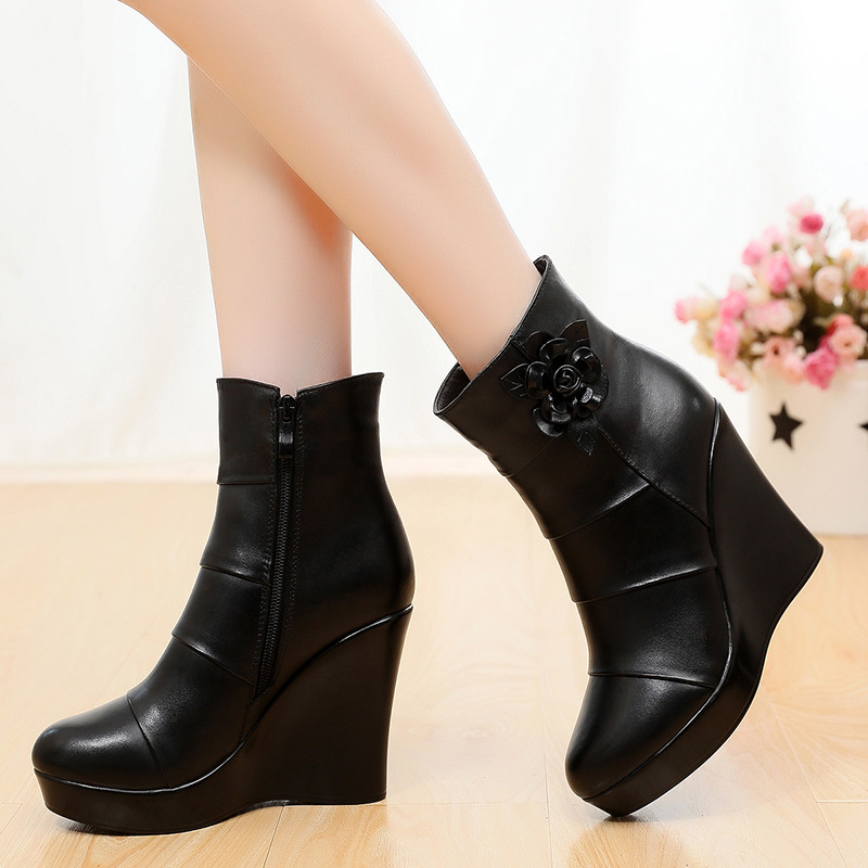 รองเท้าบูทสูงแบบมีพื้นรองเท้าเ - Ethnic Fashion Women บทวิจารณ์และราคา